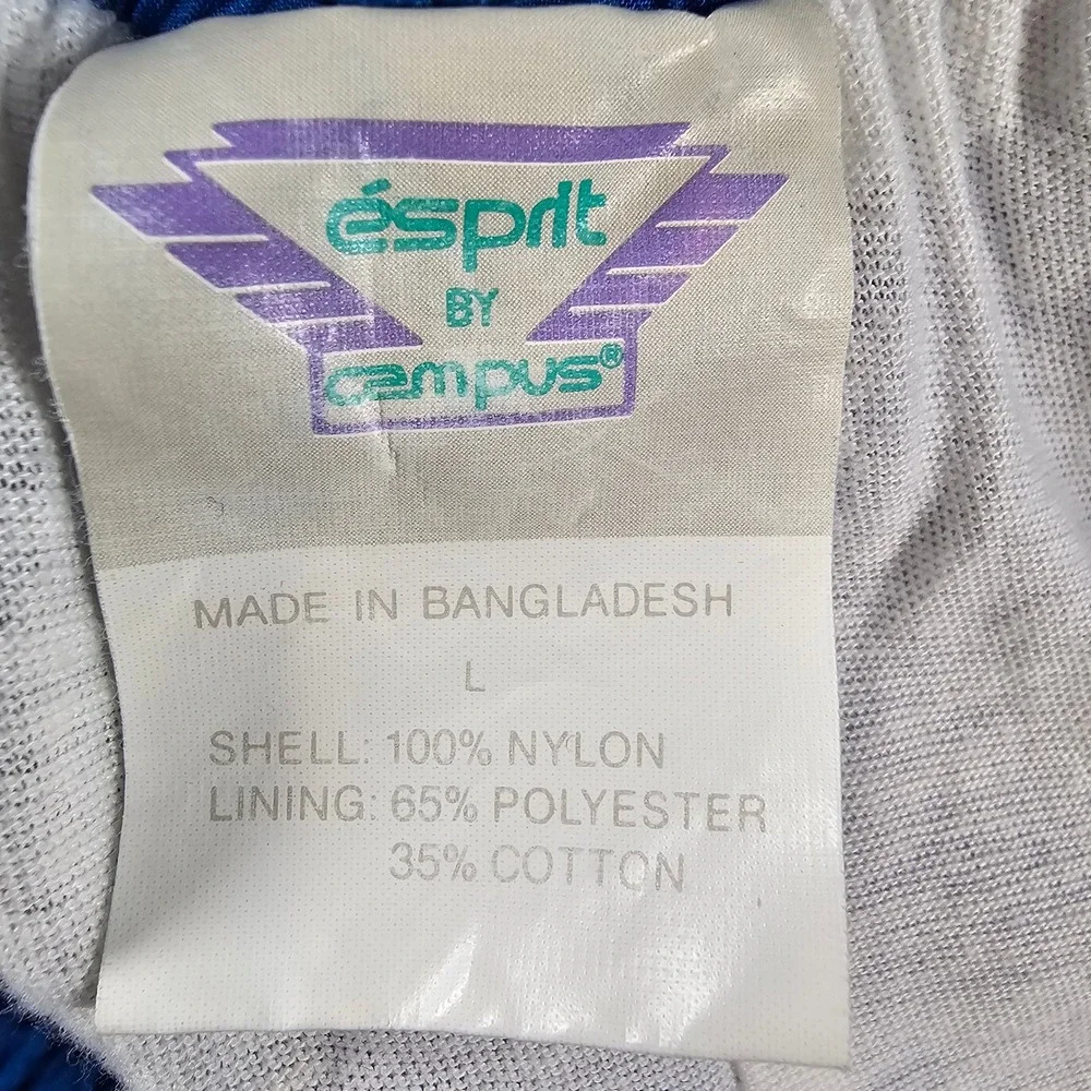 Vintage Esprit by Campus Colorblock Nylon Tracksuit Blue Purple Large 90s Rare‎